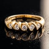 Yellow gold Round Diamond Eternity Band with Twist Prong Setting_24