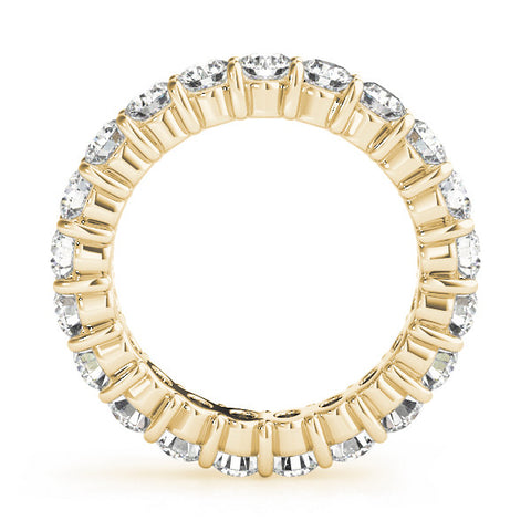 Yellow gold Round Diamond Eternity Band with U-Prong Setting 2