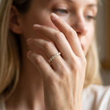 Yellow gold Round Diamond Eternity Band with U-Prong Setting_183