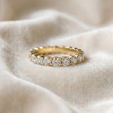 Yellow gold Round Diamond Eternity Band with U-Prong Setting_184