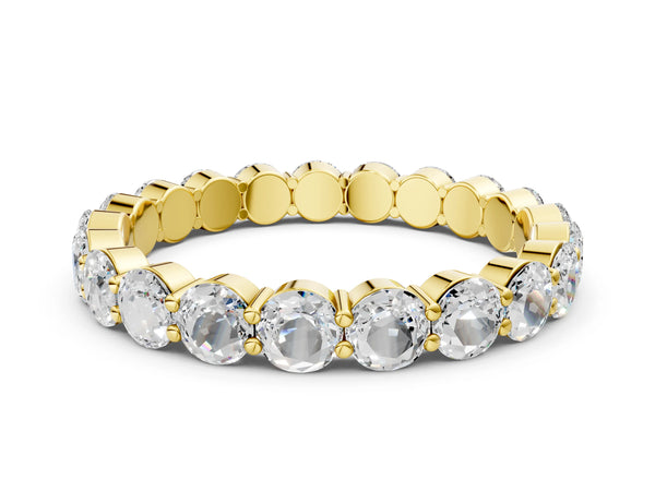 Yellow gold Round Diamond Eternity Band with U-Prong Setting