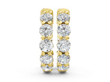 Yellow gold Round Diamond Eternity Hoop Earrings with Scalloped Band and Four-Prong Setting_14