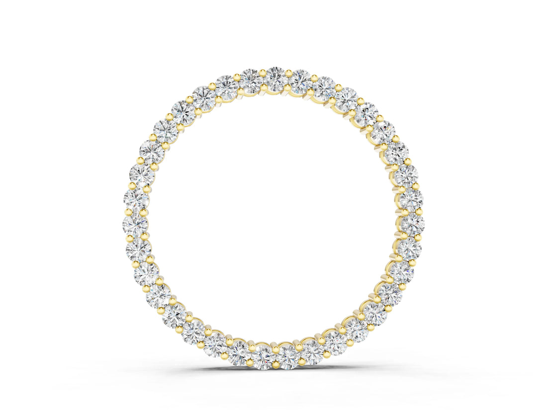 Yellow gold Round Diamond Eternity Pendant with Prong Setting_6