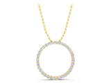 Yellow gold Round Diamond Eternity Pendant with Prong Setting_7