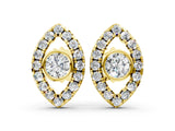Yellow gold Round Diamond Evil Eye Stud Earrings