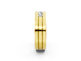 Yellow gold Round Diamond Five-Stone Channel Set Mens Band_2