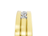 Yellow gold Round Diamond Five-Stone Channel Set Mens Band_5