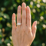 Yellow gold Round Diamond Floral Side Stone Solitaire with Marquise Accents and Four-Prong Setting_4