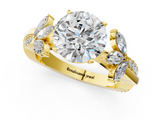 Yellow gold Round Diamond Floral Vine Solitaire Engagement Ring_26