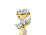 Yellow gold Round Diamond Floral Vine Solitaire Engagement Ring_30