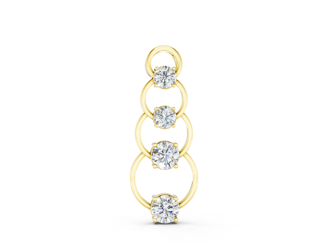 Yellow gold Round Diamond Four-Prong Circle Pendant_6