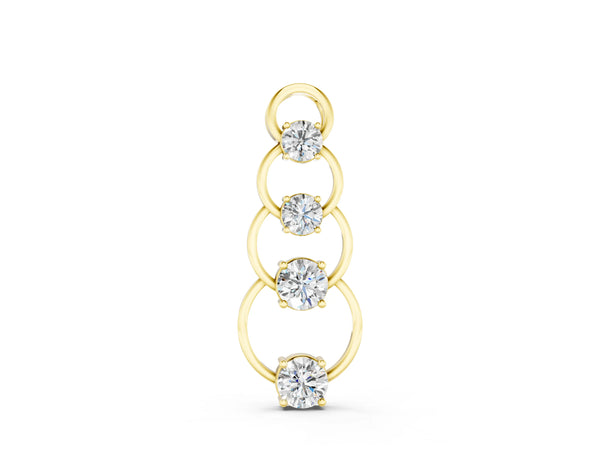 Yellow gold Round Diamond Four-Prong Circle Pendant