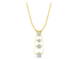 Yellow gold Round Diamond Four-Prong Circle Pendant_7