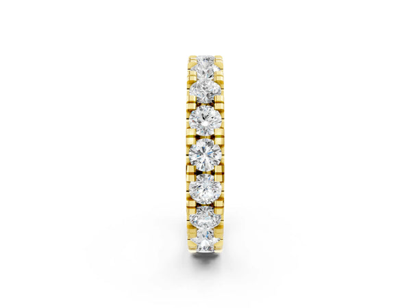 Yellow gold Round Diamond Full Eternity Band with U-Prong Setting