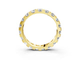 Yellow gold Round Diamond Full Eternity Band with U-Prong Setting_3