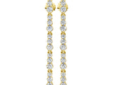 Yellow gold Round Diamond Graduated Dangle Earrings