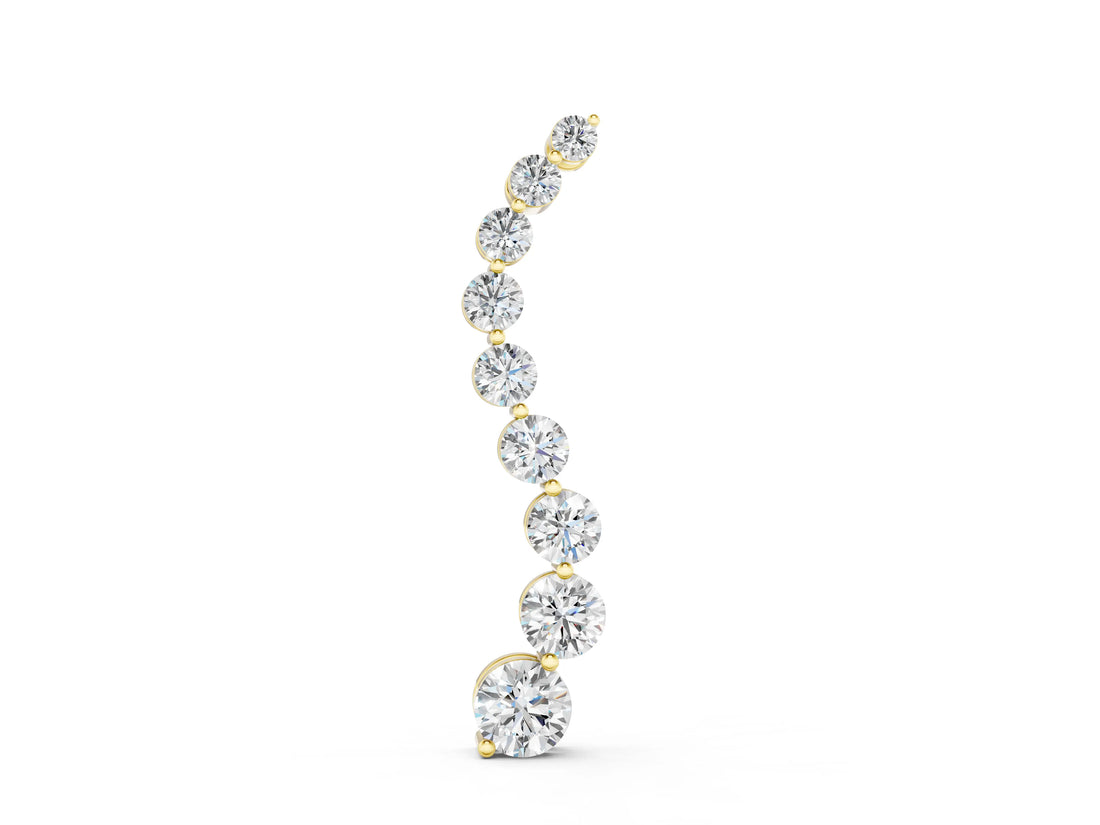Yellow gold Round Diamond Graduated Prong Set Pendant_6