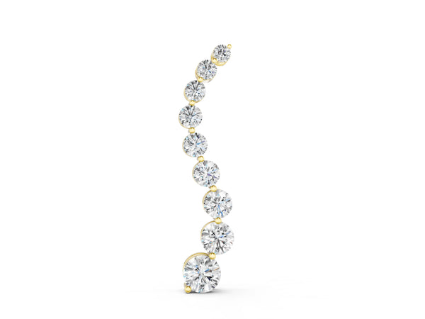 Yellow gold Round Diamond Graduated Prong Set Pendant