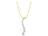 Yellow gold Round Diamond Graduated Prong Set Pendant_7