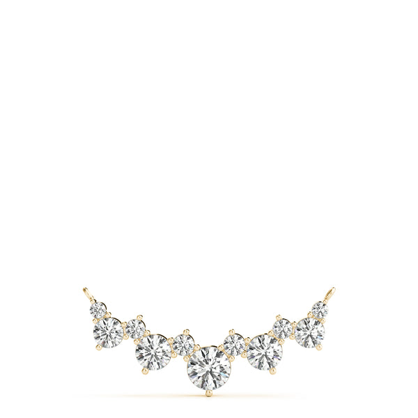 Yellow gold Round Diamond Graduated V-Prong Necklace
