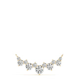 14K Yellow Gold 1.10 Carat E VS Round Diamond Graduated V-Prong Necklace