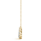 14K Yellow Gold 1.10 Carat E VS Round Diamond Graduated V-Prong Necklace