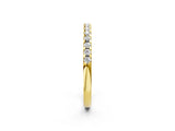 Yellow gold Round Diamond Half Eternity Band with Pavé Setting and Shared Prong_6