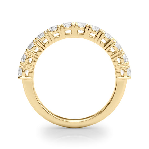 Yellow gold Round Diamond Half-Eternity Band with Shared Prong Setting 2