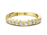 Yellow gold Round Diamond Half-Eternity Band with U-Prong Setting_4