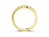 Yellow gold Round Diamond Half-Eternity Band with U-Prong Setting_7