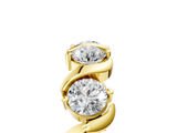 Yellow gold Round Diamond Half Eternity Band with Wave Prong Setting_27