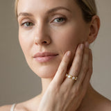Yellow gold Round Diamond Half Eternity Band with Wave Prong Setting_40