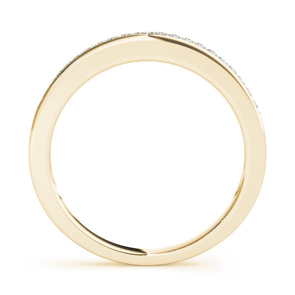 Yellow gold Round Diamond Half Eternity Pavé Band 1