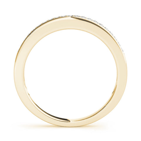 Yellow gold Round Diamond Half Eternity Pavé Band 1