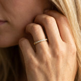 Yellow gold Round Diamond Half Eternity Pavé Band_39