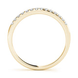 Yellow gold Round Diamond Half Eternity Pave Band with Shared Prong Setting 1