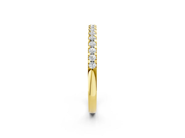 Yellow gold Round Diamond Half Eternity Prong Set Band