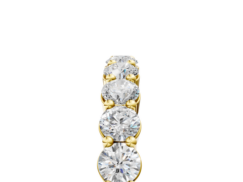 14K Yellow Gold Round Diamond Half Eternity Band with Prong Setting