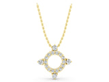 Yellow gold Round Diamond Halo Pendant with Four-Prong Setting_7