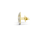 Yellow gold Round Diamond Heart Pavé Stud Earrings_1