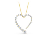 Yellow gold Round Diamond Heart Pendant with Prong Setting_12