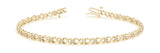 Yellow gold Round Diamond Infinity Link Tennis Bracelet with Prong Setting