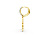 Yellow gold Round Diamond Initial C Huggie Hoop Earrings_1
