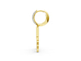 Yellow gold Round Diamond Initial L Huggie Hoop Earrings_1
