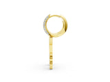 Yellow gold Round Diamond Initial X Huggie Hoop Earrings_1
