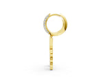 Yellow gold Round Diamond Initial Z Huggie Hoop Earrings_1