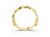 Yellow gold Round Diamond Leaf Eternity Band with Bezel Setting_137