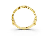 Yellow gold Round Diamond Leaf Eternity Band with Bezel Setting_40