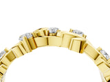 Yellow gold Round Diamond Leaf Motif Band with Prong Setting_8