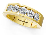 Yellow gold Round Diamond Linear Channel Mens Band_13